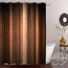 img 4 attached to 🍂 Orange Copper and Pale Peach Abstract Fall Shower Curtain Set – Gibelle Brown Striped Shower Curtain, Vintage Ombre Design with Cool Glass Texture, Ideal for Fabric Shower Curtain Liner, Size 72x72