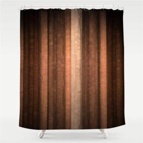 img 3 attached to 🍂 Orange Copper and Pale Peach Abstract Fall Shower Curtain Set – Gibelle Brown Striped Shower Curtain, Vintage Ombre Design with Cool Glass Texture, Ideal for Fabric Shower Curtain Liner, Size 72x72