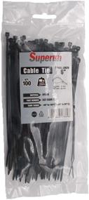 img 4 attached to 🔗 Industrial Grade Cable Ties - 6 Inch Superun Selflocking Zip Ties, Pack of 100 - 40 Lbs Tensile Strength Wire Ties (Black)