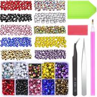 jovitec 5000 pieces hotfix flatback rhinestones mixed color iron on glue glass in 5 sizes 💎 2-6.5 mm (ss6-ss30) gemstones ab crystals including tweezers and picking rhinestones tool for diy crafts and creative projects logo