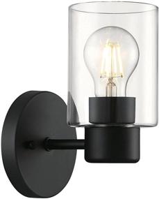 img 1 attached to 💡 Westinghouse Lighting Sylvestre Indoor Wall Light Fixture - Matte Black Finish with Clear Glass -1-Light Transitional Design