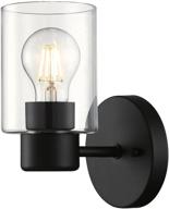 💡 westinghouse lighting sylvestre indoor wall light fixture - matte black finish with clear glass -1-light transitional design логотип