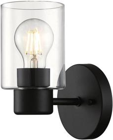 img 4 attached to 💡 Westinghouse Lighting Sylvestre Indoor Wall Light Fixture - Matte Black Finish with Clear Glass -1-Light Transitional Design