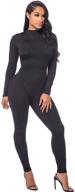 sedrinuo women's autumn long sleeve high neck tight bodycon jumpsuit romper logo