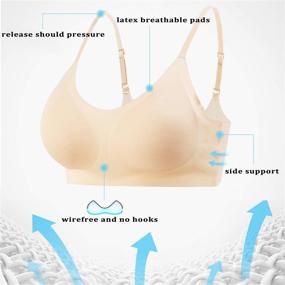 img 1 attached to 👙 PRETTYWELL Seamless Wire Free Bras: Ultimate Comfort for A to D Cups, V Neck Soft and Light Basic Bras for Women