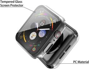 img 2 attached to 📱 Julk Apple Watch Series 6/SE/5/4 Case 44mm - 2020 New PC Overall Protective Cover with Slim Tempered Glass Screen Protector (2-Pack, Transparent)