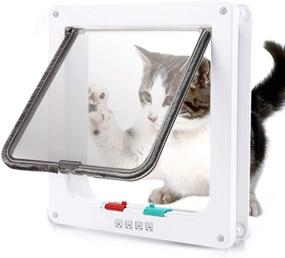 img 3 attached to 🐱 Hongyun Cat Door Flap: 4-Way Locking, Waterproof, Easy-Install for Cats and Small Dogs