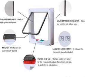 img 2 attached to 🐱 Hongyun Cat Door Flap: 4-Way Locking, Waterproof, Easy-Install for Cats and Small Dogs