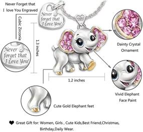 img 3 attached to Женское ожерелье с подвеской в виде слона Dcfywl731 Heart CZ Lucky Animal I Love You Never Forget Pendant Necklace