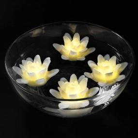 img 4 attached to 🕯️ Water Floating LED Candles (Pack of 4) - Ideal for Wedding, Pool, or Bathtub Decor (Warm White)