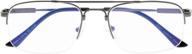 glasses computer eyeglasses half rim gunmetal logo