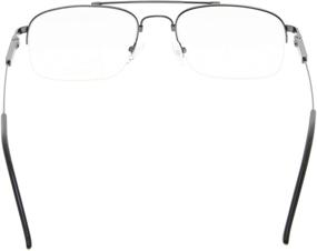 img 1 attached to Glasses Computer Eyeglasses Half Rim Gunmetal