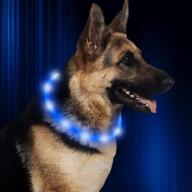 higuard led dog collar - usb rechargeable glowing pet safety collars for dogs, adjustable water-resistant flashing light up necklace collar ensuring high visibility & safety in the dark (1pack-blue) logo