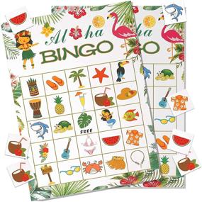 img 4 attached to 🌺 24 Pieces of Hawaii Bingo Game - Hawaiian Bingo Cards for Kids School Classroom Party Supplies Activity, Luau Aloha Party Favors and Gifts for Toddlers