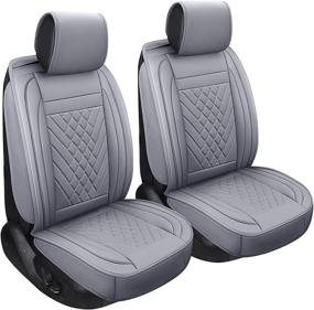 img 4 attached to 🚗 SPEED TREND Leather Car Seat Covers: Premium PU Leather & Universal Fit, Gray - Auto Interior Accessories for Most Cars SUVs Trucks