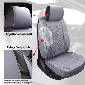 img 2 attached to 🚗 SPEED TREND Leather Car Seat Covers: Premium PU Leather & Universal Fit, Gray - Auto Interior Accessories for Most Cars SUVs Trucks