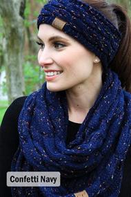 img 2 attached to 🧣 Funky Junque Cable Knit Headwrap and Infinity Scarf Set: Cozy and Fashionable!