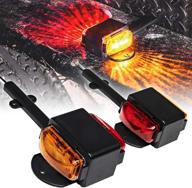 🚤 high-quality 2pc 7" amber + red led trailer fender light set - dot approved, sae p2 compliant, ip67 waterproof - perfect for boat utility trailer hauler car clearance logo