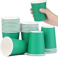 ☕️ giwrmu 8 oz 25 pack green disposable christmas coffee cups, kitchen paper cups, party beverage cups, hot/cold drinking cups for coffee, tea, juice, water logo