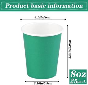 img 3 attached to ☕️ Giwrmu 8 oz 25 Pack Green Disposable Christmas Coffee Cups, Kitchen Paper Cups, Party Beverage Cups, Hot/Cold Drinking Cups for Coffee, Tea, Juice, Water