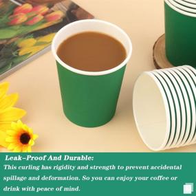 img 1 attached to ☕️ Giwrmu 8 oz 25 Pack Green Disposable Christmas Coffee Cups, Kitchen Paper Cups, Party Beverage Cups, Hot/Cold Drinking Cups for Coffee, Tea, Juice, Water