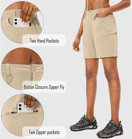 img 1 attached to Viodia Women's Quick Dry Hiking Cargo 🩳 Shorts: Lightweight & Stretch Camping Shorts with Zipper Pockets