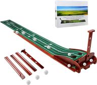 🏌️ icecoral indoor golf putting green mats: auto ball return, crystal velvet mat, solid wood base - perfect mini golf game equipment & gifts for men, women, home, office, backyard! logo