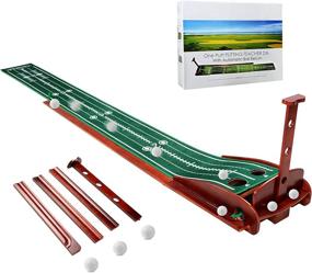 img 4 attached to 🏌️ IceCoral Indoor Golf Putting Green Mats: Auto Ball Return, Crystal Velvet Mat, Solid Wood Base - Perfect Mini Golf Game Equipment & Gifts for Men, Women, Home, Office, Backyard!