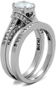 img 1 attached to Marimor Jewelry: Stunning 2.75 Ct CZ Stainless Steel Wedding Ring Set for Women (Size 5-10)