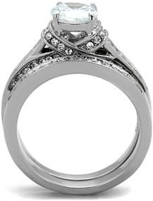 img 3 attached to Marimor Jewelry: Stunning 2.75 Ct CZ Stainless Steel Wedding Ring Set for Women (Size 5-10)