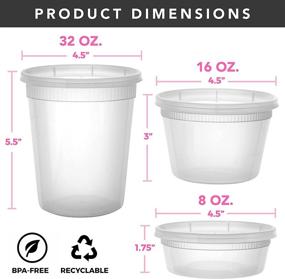 img 2 attached to 🍱 Pack of 24 Reusable Microwave and Freezer Safe 32 oz. Food Storage Containers with Lids - Green Direct Lunch Containers