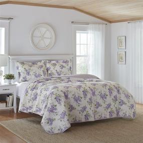 img 2 attached to Laura Ashley Home - Keighley Collection - Lilac Quilt Set - Premium 100% Cotton, Reversible & Lightweight Bedding Including Matching Sham(s), Pre-Washed for Extra Softness - Queen Size