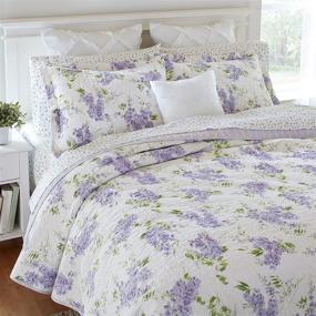 img 1 attached to Laura Ashley Home - Keighley Collection - Lilac Quilt Set - Premium 100% Cotton, Reversible & Lightweight Bedding Including Matching Sham(s), Pre-Washed for Extra Softness - Queen Size