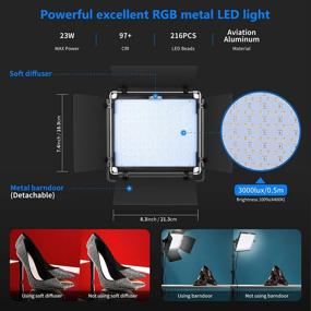 img 3 attached to 🌈 Enhancing Creativity: Neewer 2 Packs P200 RGB LED Video Light Battery Kit with APP Control - CRI97+ 360°Full Color RGB Light for YouTube & Outdoor Photography