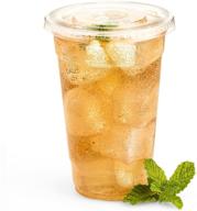 🥤 pack of 100 green direct 24 oz. clear plastic cups with flat lids for cold drinks, bubble boba, iced coffee, tea, smoothies logo