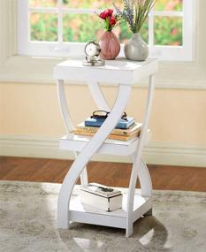 img 1 attached to 🌪️ Distressed White Finish Twisted Side Table - Contemporary Accent Table for Modern Décor