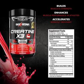 img 3 attached to Продукт: Добавка для наращивания мышц и востановления: Порошок Six Star Creatine X3 - Улучшенная смесь креатина HCl + моногидрат, вкус фруктового пунша (35 порций)