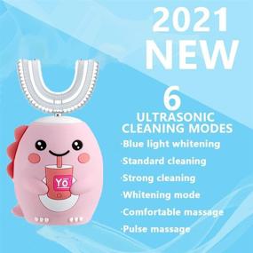 img 3 attached to 🦷 Ultimate Kids Ultrasonic Electric Toothbrush: U-Shaped Automatic Toothbrush with 360° Cleaning, 6 Smart Modes, Auto Whitening, IPX7 Waterproof Design, for Children Ages 2-7 Years