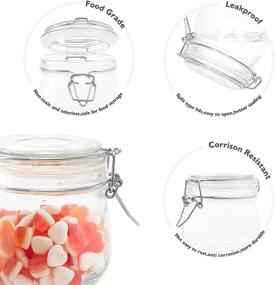 img 2 attached to 🐙 Glass Octopus 17oz Jars: Airtight Wide Mouth Mason Jars for Kitchen Storage – 6 Pack (500ML)