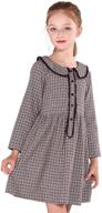 👗 girls casual plaid dress: solocote cotton spring long sleeve dresses with peter pan collar (3-14y) logo