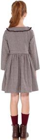 img 3 attached to 👗 Girls Casual Plaid Dress: SOLOCOTE Cotton Spring Long Sleeve Dresses with Peter Pan Collar (3-14Y)