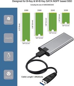 img 1 attached to 💻 Высокоскоростной алюминиевый корпус USB 3.0 для SSD M.2 NGFF с поддержкой UASP