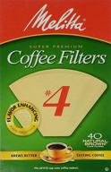 melitta cone coffee filters no. 4 unbleached natural brown - 80 filters total (2 packs of 40) logo