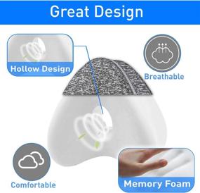 img 3 attached to Оптимальная поддержка позвоночника. Наголовная подушка для бокового сна с эластичным ремешком, подушка для поддержки ног из памяти, облегчение боли в бедре, спине и суставах, улучшение сна с дышащим и стираемым чехлом.