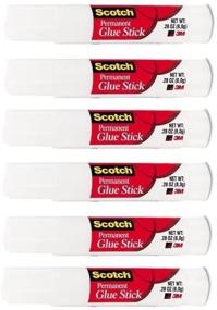 img 1 attached to 🖊️ Scotch 3M Permanent Glue Sticks Clear 0.28 oz - Non-toxic & Acid-free - Pack of 6