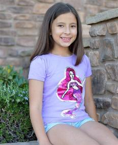 img 1 attached to 🧜 Sparkling Glitter Sequin Mermaid T-Shirt Leggings - Girls' Clothing at its Finest!