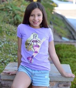 img 2 attached to 🧜 Sparkling Glitter Sequin Mermaid T-Shirt Leggings - Girls' Clothing at its Finest!