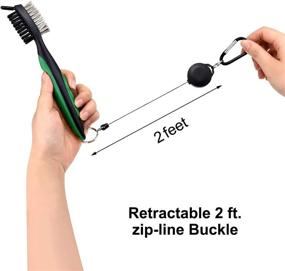 img 2 attached to Golf Club Brush with Zip-line Aluminum Buckle - 4 Piece Set, Conveniently Attachable to Golf Bag, Ideal for Groove Cleaning