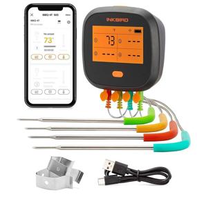 img 4 attached to Inkbird WiFi Grill Thermometer - Wireless BBQ Thermometer for Grilling, Roasting, and Cooking - Smart Digital Remote Meat Thermometer with Graph Alarm Timer - 4 Probes - Rechargeable