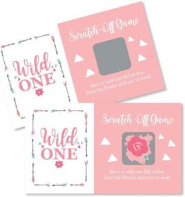 img 4 attached to 🌸 Wild One Boho Floral 1st Birthday Party Game Scratch Off Cards - 22 Count by Big Dot of Happiness